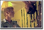 "The Pink House" residents Murray (Zack Ward) and Windy (Natane Boudreau) have a tete-a-tete.